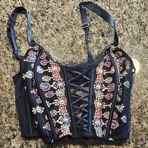 VICTORIAS SECRET DREAM ANGELS UNLINED CORSET BUSTIER BRA TOP M